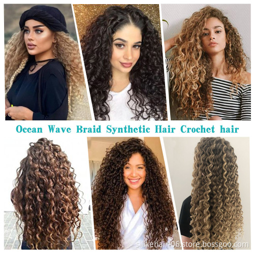 High Quality Natural 10A Grade Water Wave Synthetic Hair 32 Inches 100g Curly Weave Bundles  Deep Crochet  Hair Extensions